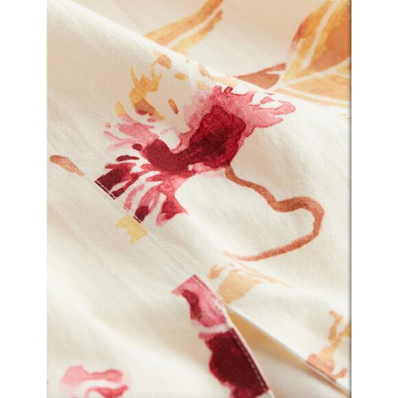 H&M Linen Blend Floral Off the Shoulder A-Line Midi Dress Women's Size M Cream - Picture 3 of 6